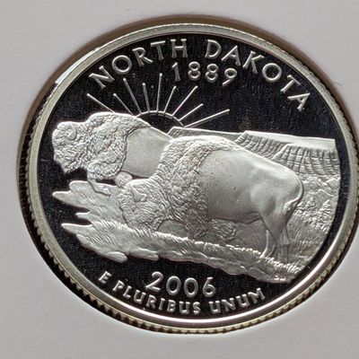 Sale Photo Thumbnail #291: 2006-S 90% Silver Proof State Quarter, North Dakota