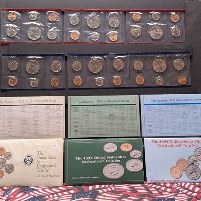 1992-P&D, 1993-P&D, & 1994-P&D U.S. Mint UNC. Sets In OGP w/ COA - 30 Total Coins