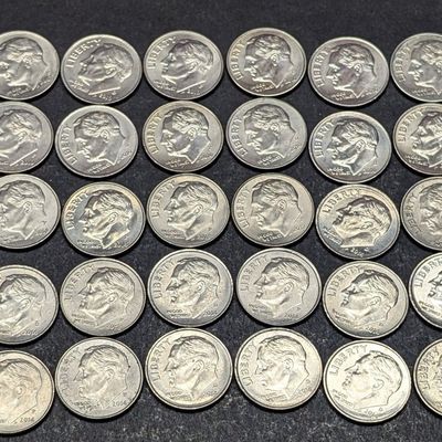 Sale Photo Thumbnail #287: (50) Assorted 2000s & 2010s Roosevelt Dimes