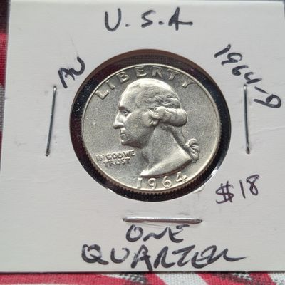 1964-D Washington 90% Silver Quarter