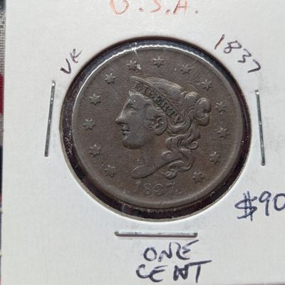 1837 Matron Liberty Head Large Cent - 189 Years Old!