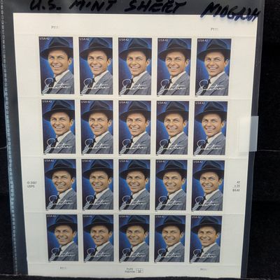 Sale Photo Thumbnail #395: 2008 Frank Sinatra Sheet Of Stamps, Mint Original Gum, Never Hinged