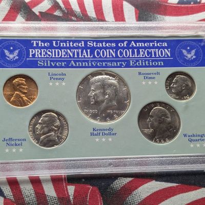 Sale Photo Thumbnail #136: 1968-D U.S. Presidential Coin Silver Anniversary Edition Collection - Includes 40% Silver Kennedy Half Dollar