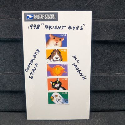 Sale Photo Thumbnail #361: 1998 Bright Eyes Strip Of Stamps, All Mint Original Gum, Never Hinged