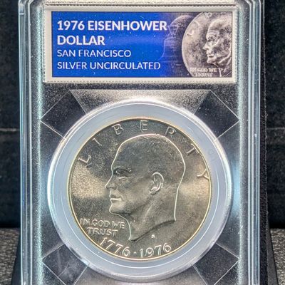 Sale Photo Thumbnail #266: 1976-S Eisenhower 40% Silver Dollar - UNC.