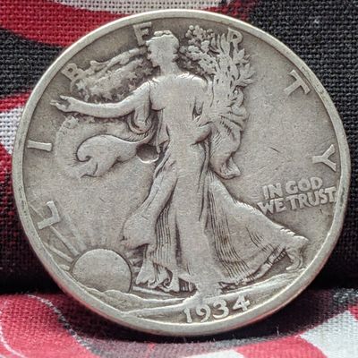 Sale Photo Thumbnail #398: 1934 Walking Liberty 90% Silver Half Dollar