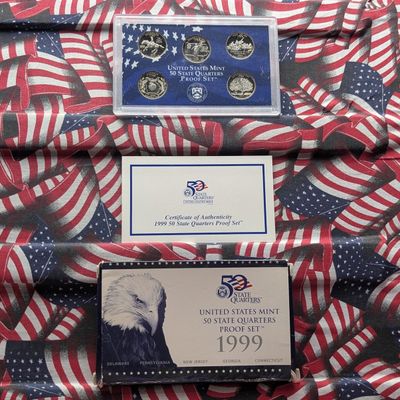 1999-S U.S Mint State Quarters Proof Set in OGP w/ COA