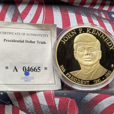 2009 American Mint John F. Kennedy PROOF, 24KT. Gold Layered