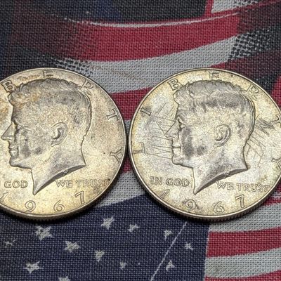 (2) 1967 Kennedy 40% Silver Half Dollars