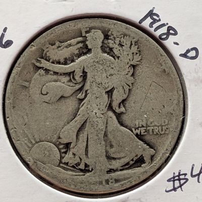Sale Photo Thumbnail #170: 1918-D Walking Liberty 90% Silver Half Dollar