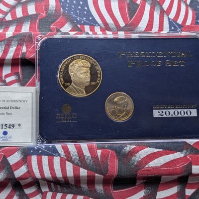2015 John F. Kennedy Presidential PROOF Set American Mint Limited Edition, 24KT. Gold Layered