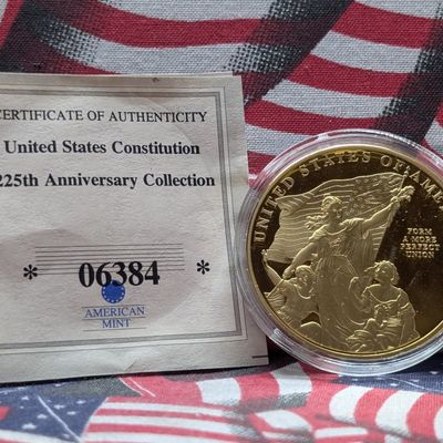 Sale Photo Thumbnail #178: 2012 American Mint U.S. CONSTITUTION 225TH ANNV. PROOF, Layered in 24k Gold