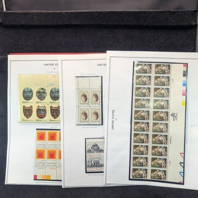 Sale Photo Thumbnail #407: (6) Assorted U.S. Plate Block Of Stamps, All Mint Original Gum, Never Hinged