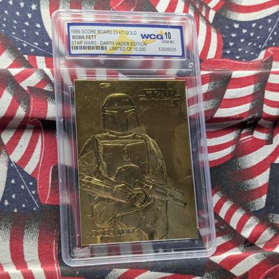Sale Photo Thumbnail #354: Star Wars, BOBA FETT, 23KT Gold Embossed, Sealed, Gem 10 Mint, Limited of 10,000, Darth Vader Edition!