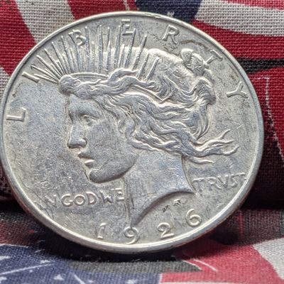 Sale Photo Thumbnail #333: 1926-D Peace 90% Silver Dollar, (AU-Roaring 20's), 100 Years Old!