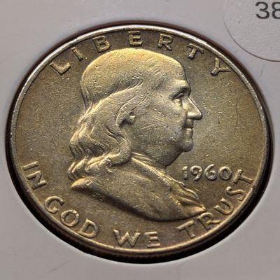 Sale Photo Thumbnail #267: 1960-D Franklin 90% Silver Half Dollar, Light Toning