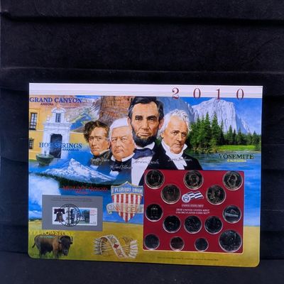 2010-D Only U.S. Mint Uncirculated Coin Set With Stamps & ATB Quarters