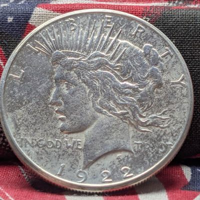 Sale Photo Thumbnail #339: 1922-S Peace 90% Silver Dollar, (UNC-MS Roaring 20's), 104 Years Old!