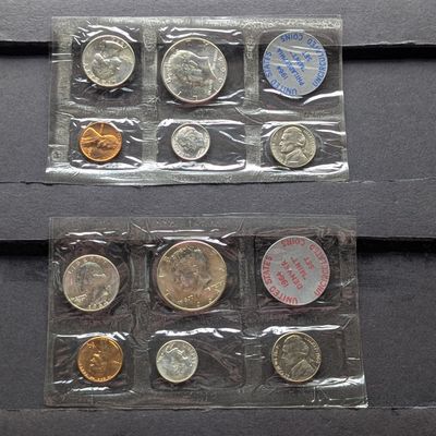 Sale Photo Thumbnail #370: 1964-P&D U.S. Mint Unc. Set w/ No Envelopes - Includes (6) 90% Silver Coins
