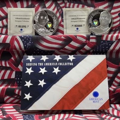 Sale Photo Thumbnail #140: 2014 American Mint George Washington & Ronald Reagan Hologram Collection Commemorative Rounds
