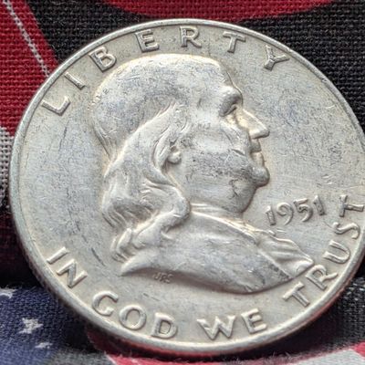 Sale Photo Thumbnail #384: 1951-D Franklin 90% Silver Half Dollar