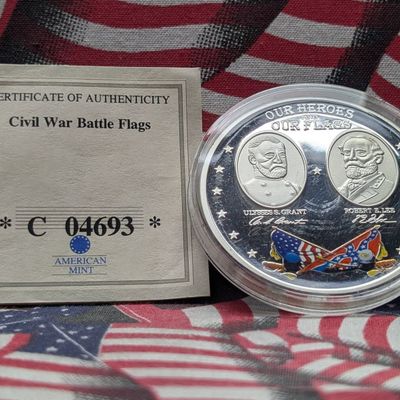 2009 Our Heroes & Our Flags, Civil War, PROOF, Silver Plated