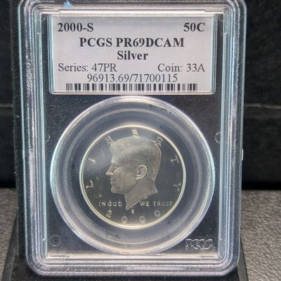 Sale Photo Thumbnail #315: 2000-S Kennedy 90% Silver Half Dollar PCGS PR69DCAM