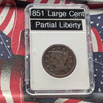 Sale Photo Thumbnail #150: 1851 Braided Hair Large Cent - Partial Liberty