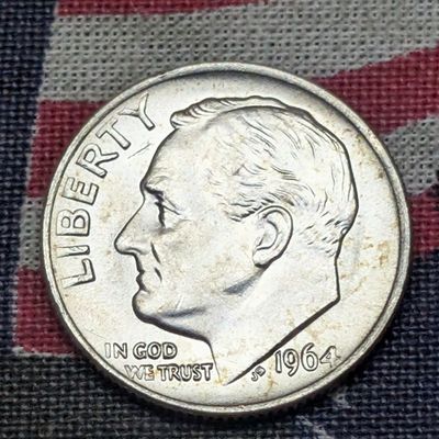 Sale Photo Thumbnail #176: 1964 Roosevelt 90% Silver Dime - MS