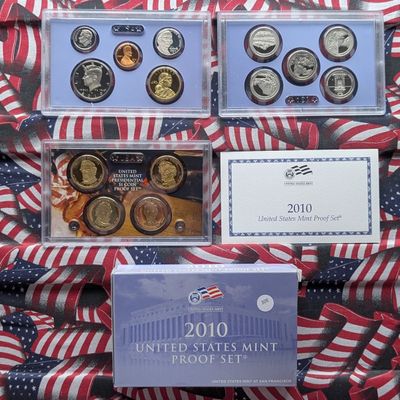 Sale Photo Thumbnail #222: 2010-S U.S. Mint PROOF Set with ATB Quarters, Presidential Dollars, and Sacagawea Dollar in OGP w/ COA
