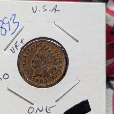 1893 Indian Head Cent - Strong Liberty w/ Diamonds!