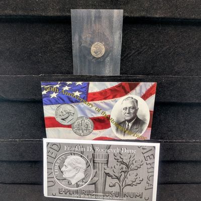 1996-W 50th Anniversary Roosevelt Dime In Uncirculated Condition In OGP w/COA