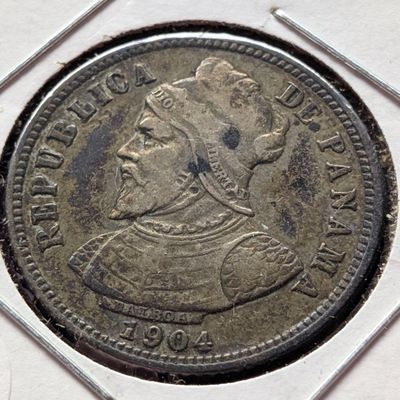 1904 Panama Diez Centesimos, 90% Silver, 5g