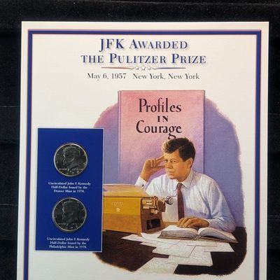 Sale Photo Thumbnail #117: 1978 P&D Kennedy Half Dollars With Stamp