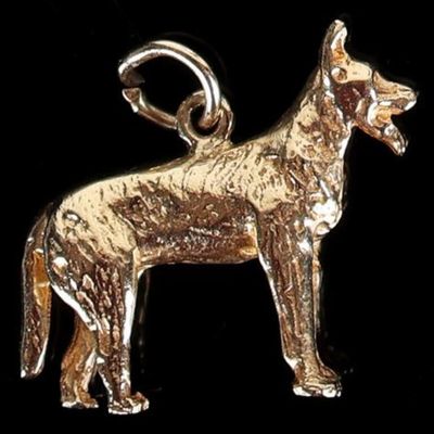 Sale Photo Thumbnail #305: SOLID 14K YELLOW GOLD GERMAN SHEPARD PENDANT