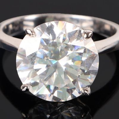 Sale Photo Thumbnail #187: 6.0CT ROUND MOISSANITE 10K WHITE GOLD LADIES RING