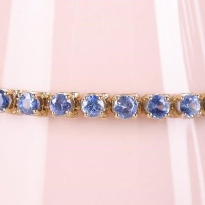 Sale Photo Thumbnail #302: 14K YELLOW GOLD SAPPHIRE LADIES TENNIS BRACELET