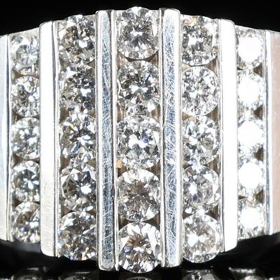 Sale Photo Thumbnail #192: 14K WHITE GOLD LADIES RING W/ IIA SYNTH DIAMONDS
