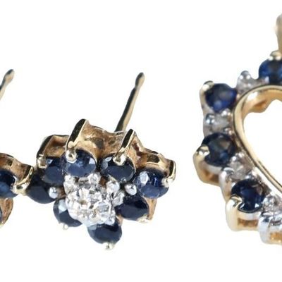 Sale Photo Thumbnail #82: 14K YELLOW GOLD SAPPHIRE & DIAMOND JEWELRY SET