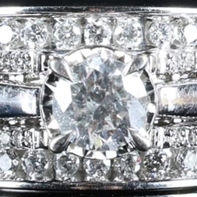 Sale Photo Thumbnail #72: NATURAL DIAMOND 14K & 10K WHITE GOLD LADIES RING