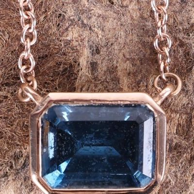 Sale Photo Thumbnail #202: 14K ROSE GOLD MINIMALIST TOPAZ LADIES NECKLACE