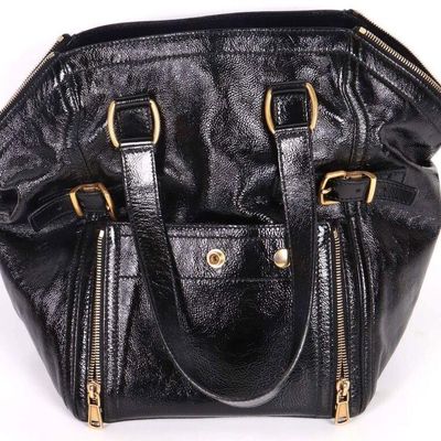 Sale Photo Thumbnail #419: YVES SAINT LAURENT DOWNTOWN PATENT LEATHER HANDBAG