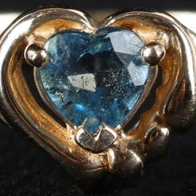 Sale Photo Thumbnail #406: 14K YELLOW GOLD HEART FACETED TOPAZ LADIES RING