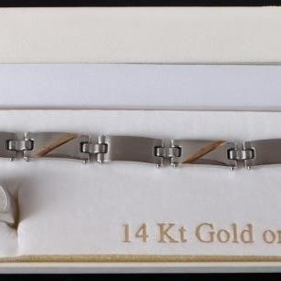 Sale Photo Thumbnail #331: 14K PLATED MEN STAINLESS STEEL BRACELET & RING SET
