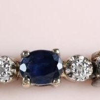 Sale Photo Thumbnail #143: STERLING SILVER SAPPHIRE DIAMOND LADIES BRACELET