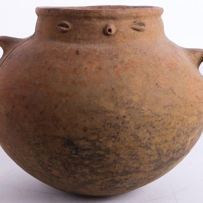 Sale Photo Thumbnail #434: ANTIQUE HANDMADE TERRACOTTA JAR/ BOWL
