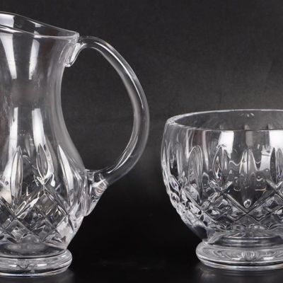 Sale Photo Thumbnail #90: WATERFORD CRYSTAL ARAGLIN SUGAR & CREAMER SET