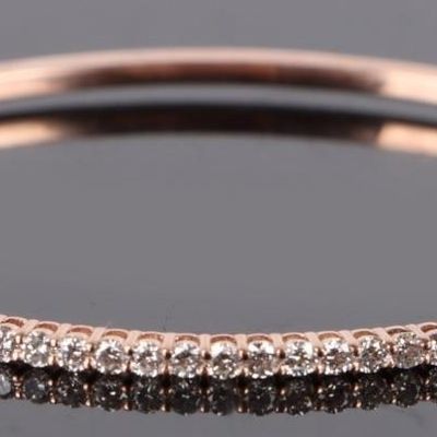 Sale Photo Thumbnail #129: DSL 14K ROSE GOLD NATURAL DIAMOND LADIES BANGLE