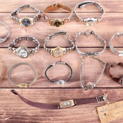 Sale Photo Thumbnail #380: VINTAGE & MODERN FANCY LADIES WRISTWATCH LOT (14)