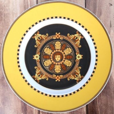 Sale Photo Thumbnail #440: VERSACE ROSENTHAL BAROCCO CHINA DESSERT PLATE YLW